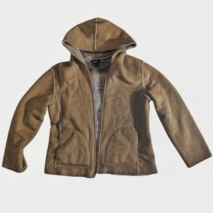 Faux Suede Fur Lined Sherpa Parka